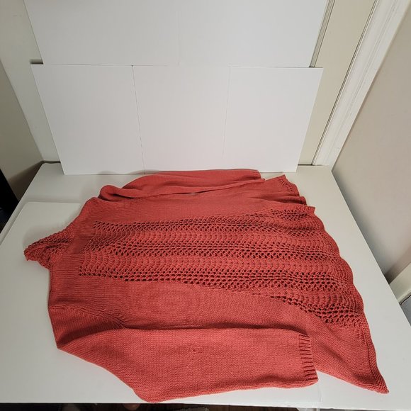 Angel of the North, Deep Orange Knit w Crochet Detail Cardigan Sweater, Size M. - Picture 12 of 12